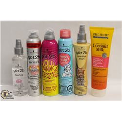 BAG OF ASSORTED HAIR CARE PRODUCTS INCL. GOT 2B