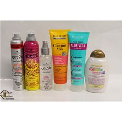 BAG OF ASSORTED HAIR CARE PRODUCTS INCL. GOT 2B