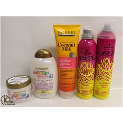 BAG OF ASSORTED HAIR CARE PRODUCTS INCL. GOT 2B