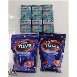 BAG OF ASSORTED ANTACIDS INCL. TUMS & ROLAIDS