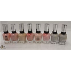 8 BOTTLES OF ASSORTED COLOR SALLY HANSEN COMPLETE