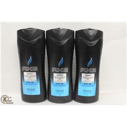 3 BOTTLES OF AXE BODY WASH
