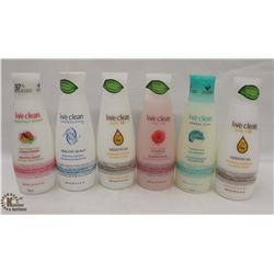 5 BOTTLES OF ASSORTED LIVE CLEAN SHAMPOOS &