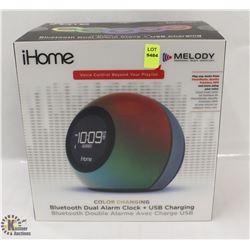 IHOME BLUETOOTH COLOR CHANGING DUAL ALARM CLOCK