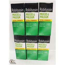 6 BOTTLES OF ROBITUSSIN MUCUS & PHLEGM EXTRA