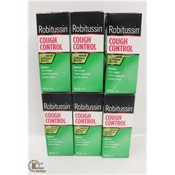 6 BOTTLES OF ROBITUSSIN COUGH CONTROL PLUS MUCUS