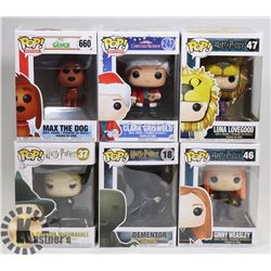 LOT OF 6 ASSORTED FUNKO POP VINYL FIGURES.