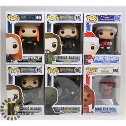 LOT OF 6 ASSORTED FUNKO POP VINYL FIGURES.