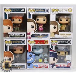 LOT OF 6 ASSORTED FUNKO POP VINYL FIGURES.