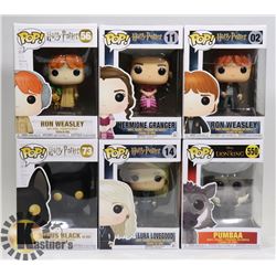LOT OF 6 ASSORTED FUNKO POP VINYL FIGURES.
