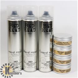 LOT OF HAIR SPRAY AND HAIR PASTE.