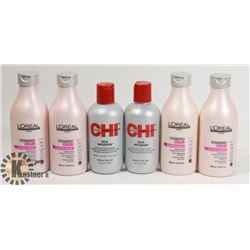 LOT OF SHAMPOO AND SILK HAIR STYLE COMPLEX.