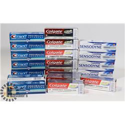 LOT OF ASSORTED TOOTHPASTE.