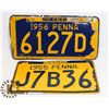 Image 1 : VINTAGE 2 LICENSED PLATES PENNSYLVANIA