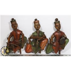 SET OF 3 AFRICAN MUSICIANS WALL