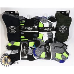 FLAT OF NEW 32 PAIR MENS SOCKS SIZE 10-13