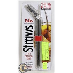 8PC STAINLESS STEEL STRAWS AND BRUSH CLEANER