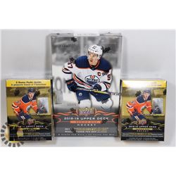 LOT OF THREE 2018/19 UPPER DECK YOUNG GUNS NEW