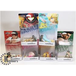 LOT OF 6 VARIOUS NINTENDO AMIIBO GAME CHARACTERS,