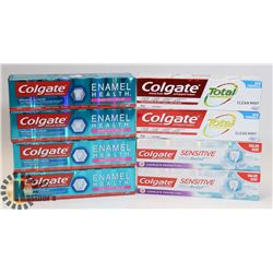 LOT OF TOOTHPASTE.