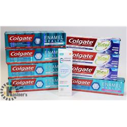 LOT OF TOOTHPASTE.