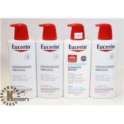 LOT OF 4 EUCERIN SKIN CARE LOTION.