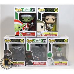 LOT OF 5 VARIOUS FUNKO POP STAR WARS CHARACTERS