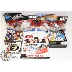 LOT OF 6 STAR WARS HOTWHEELS, LEGO AND VARIOUS