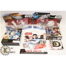 LOT OF 6 STAR WARS HOTWHEELS, LEGO AND VARIOUS