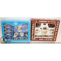 LOT OF TWO KIDS TEA SETS - ONE STONEWARE & ONE