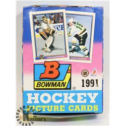 BOX OF 1991 BOWMAN HOCKEY CARDS