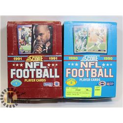 2 BOXES OF SCORE NFL FOOTBALL CARDS - 1990 & 1991