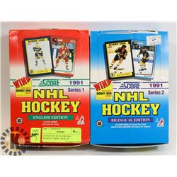 2 BOXES OF 1991 SCORE NHL HOCKEY CARDS 1 BOX OF