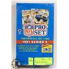 Image 1 : BOX OF 1991 PROSET  NFL FOOTBALL CARDS SERIES 1