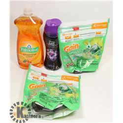 LOT OF WASHER DETERGENT AND SCENT BOOSTER