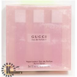 GUCCI EAU DE PARFUM II 3 X 15ML PURSE SPRAY.