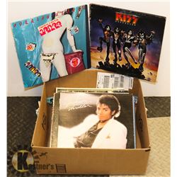 BOX OF LPS INCL MICHAEL JACKSON, ROLLING STONES,