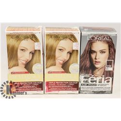 BAG OF 3 ASSORTED HAIR DYE