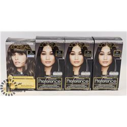 LOT OF 4 ASSORTED LOREAL PARIS HAIR DYE