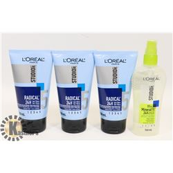 BAG OF 4 ASSORTED LOREAL HAIR GEL