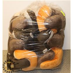 LOT OF KIDS ANIMAL SHAPED PILLOWS.