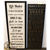 Image 1 : SET OF 2 CANVAS WALL DECOR - LIFE RULES