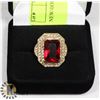 Image 1 : NEW GOLD PLATED RING SZ 8