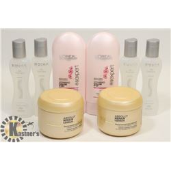 BAG OF ASSORTED HAIR CARE PRODUCTS