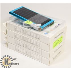 LOT OF 4 NEW SOLAR CHARGER BANKS SLIM METAL