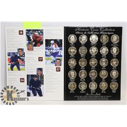 GOLD PLATED COINS FULL SET OF HOCKEY FAMED
