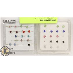 STERLING SILVER NOSE STUDS.