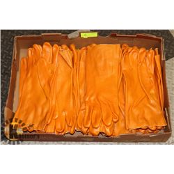 LOT OF LARGE HEAVY DUTY RUBBER GLOVES.