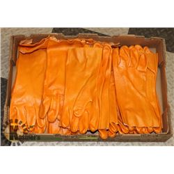 LOT OF LARGE HEAVY DUTY RUBBER GLOVES.