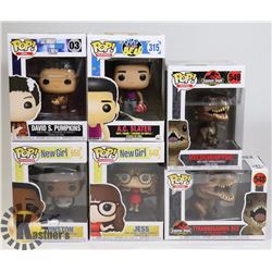 LOT OF 6 ASSORTED FUNKO POP VINYL FIGURES.